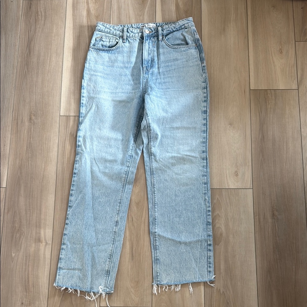 Light Blue High-Rise Straight Jeans